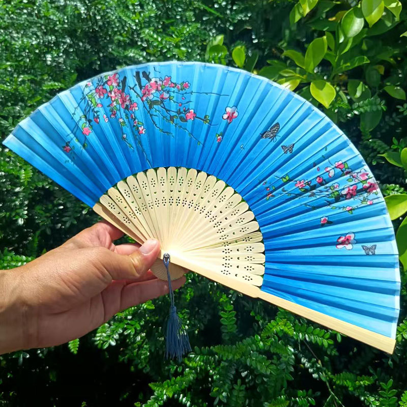 Picture of Folding Fan Bamboo Ancient Fan Student Girl Chinese Style Small Fan Scenic Spot Export Wholesale Retail Gift Decorative Fan