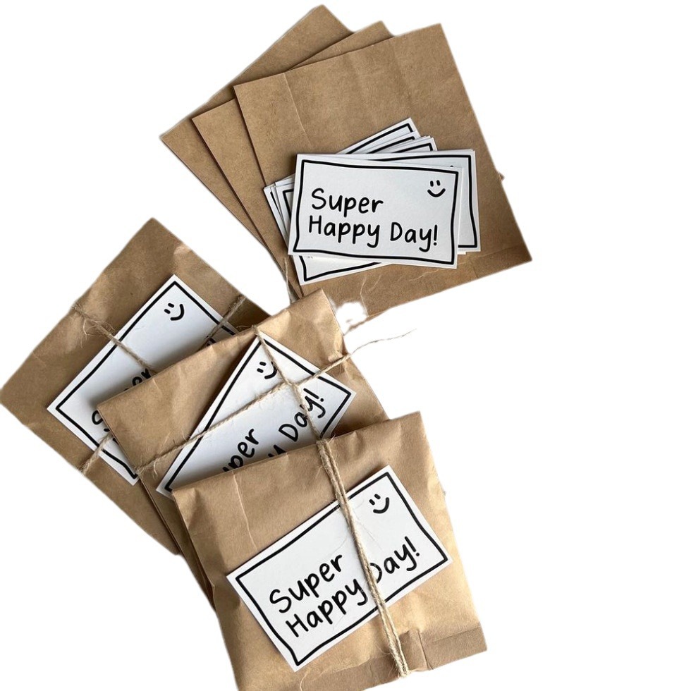 Picture of 30 simple black and white Pink ins style rectangular greeting cards happy birthday Thank you bouquet cards