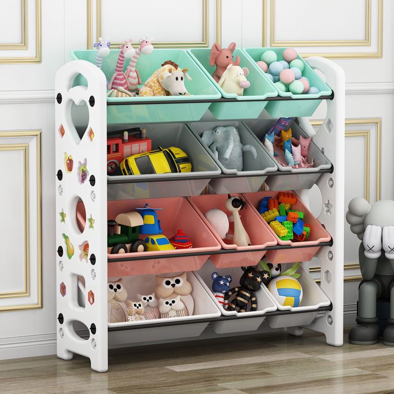 Picture of Children's Toy Storage Rack Household Kindergarten Baby Storage Rack Floor Multi-Layer Finishing Rack Storage Cabinet Plastic Basket