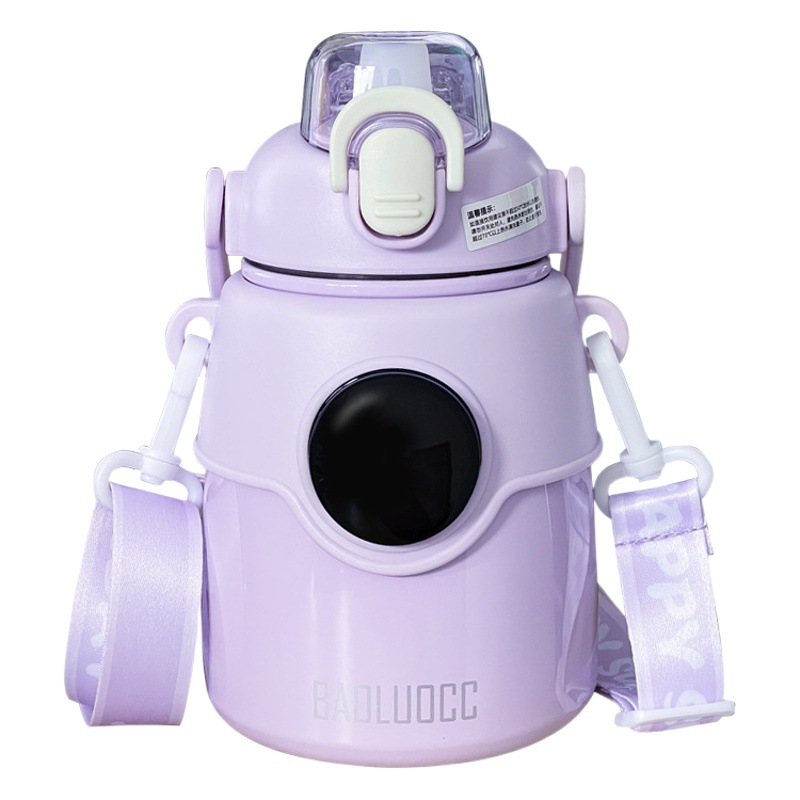 Astronaut Children's Thermos Cup 316 Stainless Steel Straw Cup High Color Value Internet Celebrity Large Capacity Outdoor Big Belly Cup