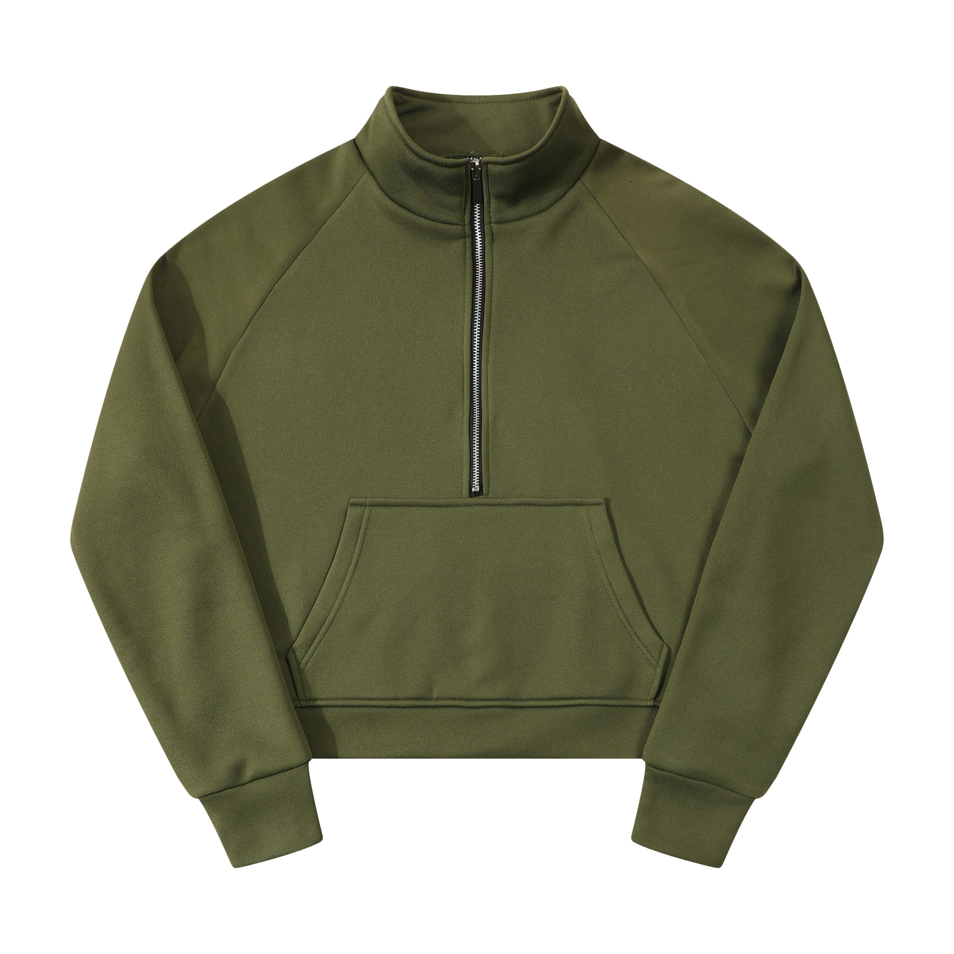 Picture of Foreign Trade European and American Raglan Sleeve Sweater Women's Autumn and Winter Fleece Loose Jacket Semi-Zipper Shirt with Vertical Collar Foreign Trade Long Sleeve Sweater