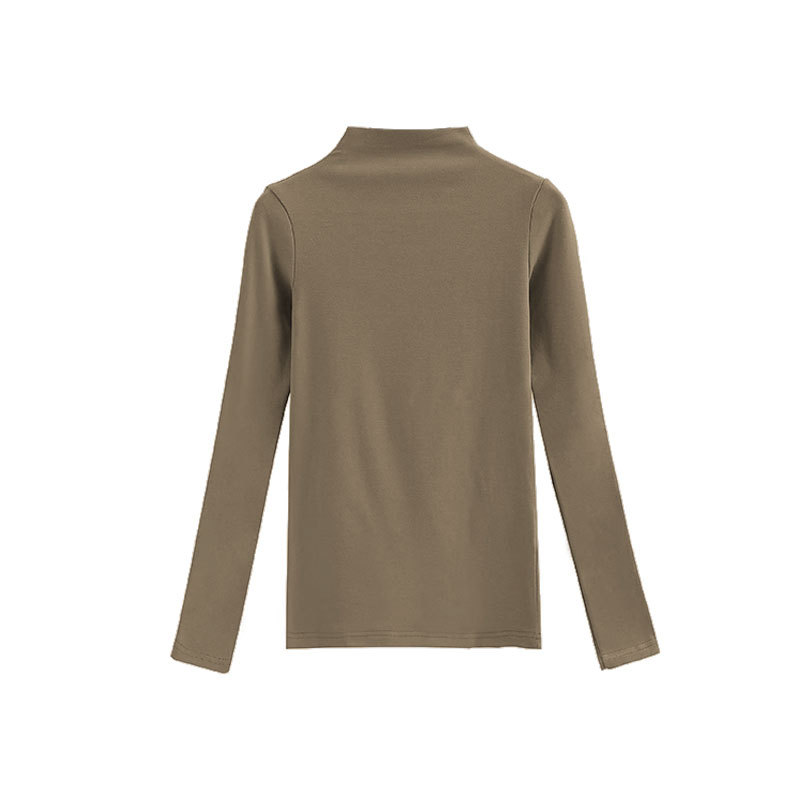 Picture of Warm Suit women's autumn and winter half turtleneck fleece-lined de thin undershirt underwear home wear autumn clothes long pants