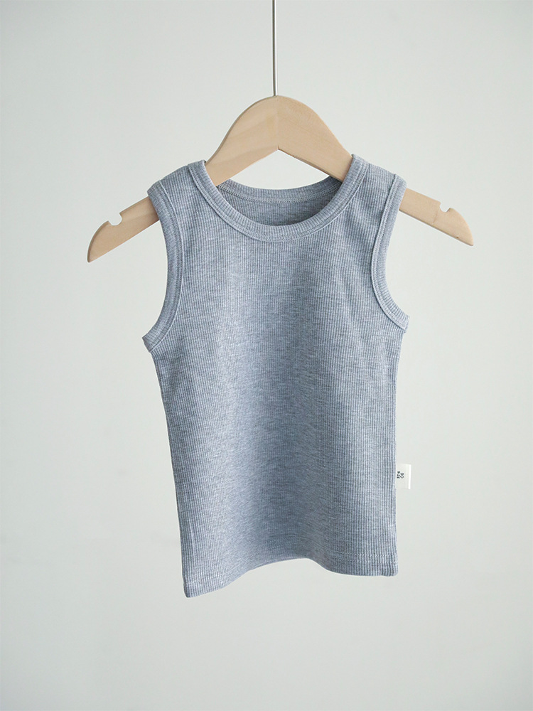 Picture of 2025 Children's Threaded Vest Youcan Silk Cotton Thin Round Neck Base Shirt Baby's Sleeveless T-shirt for Boys and Girls