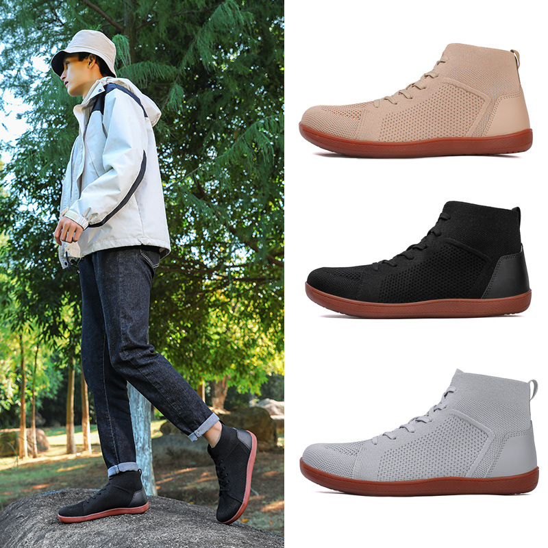 Cross-border New High-top Wide Shoes Breathable Non-slip Wide-head Barefoot Casual Shoes Indoor Fitness Shoes Yoga Shoes for Men and Women