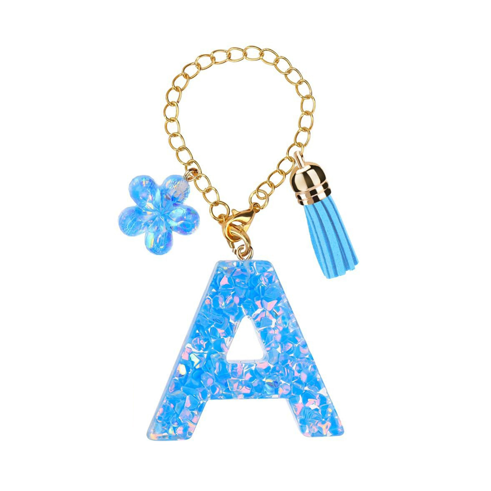 Cross-border Amazon Hot Sale Stanley Cup Accessories Keychain 26 Letters Flower Cup Chain Water Cup Decorative Key Chain
