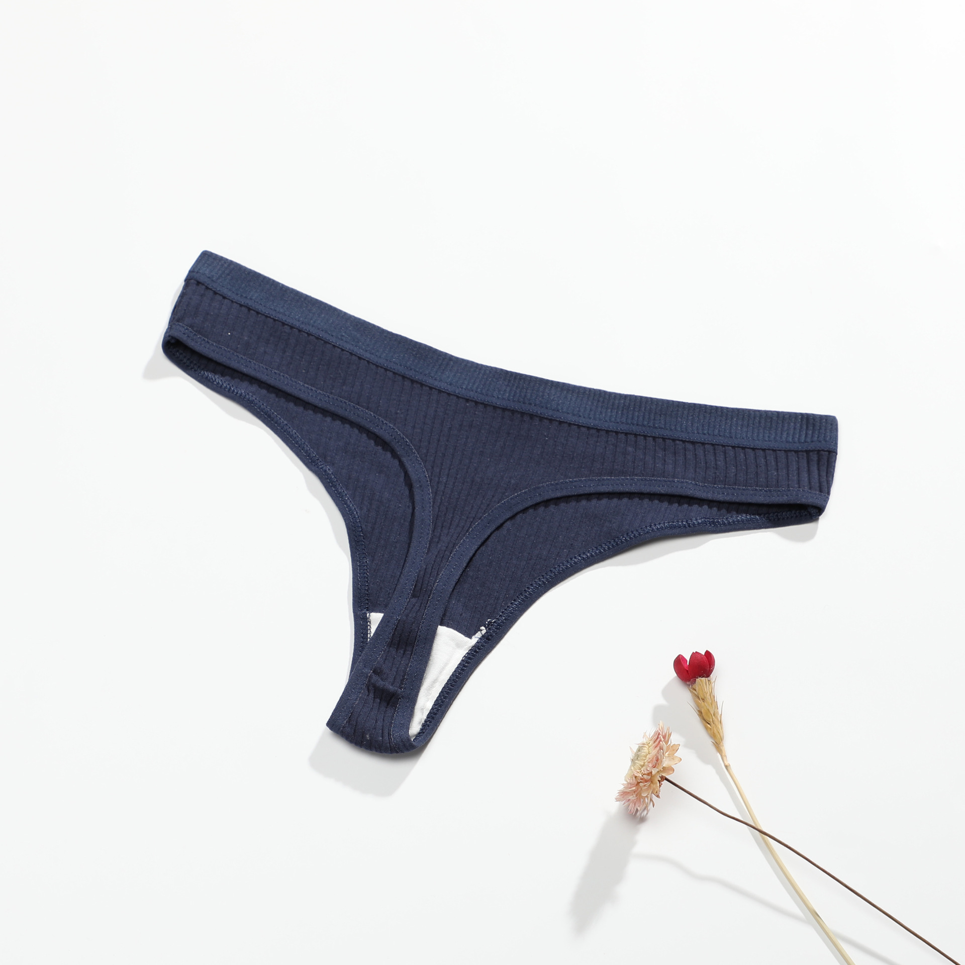 Picture of Pure Cotton European and American Sexy Thong Women's Mid-low Waist Women's Comfortable Breathable t-shaped Panties Simple Women's t-shaped Panties