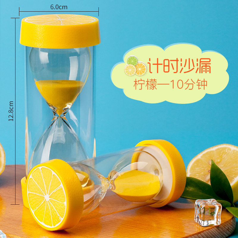Picture of Glass Transparent Timer Creative Decompression Home Living Room Desktop Decoration Fruit Hourglass Sand Bottle Decoration Supplies