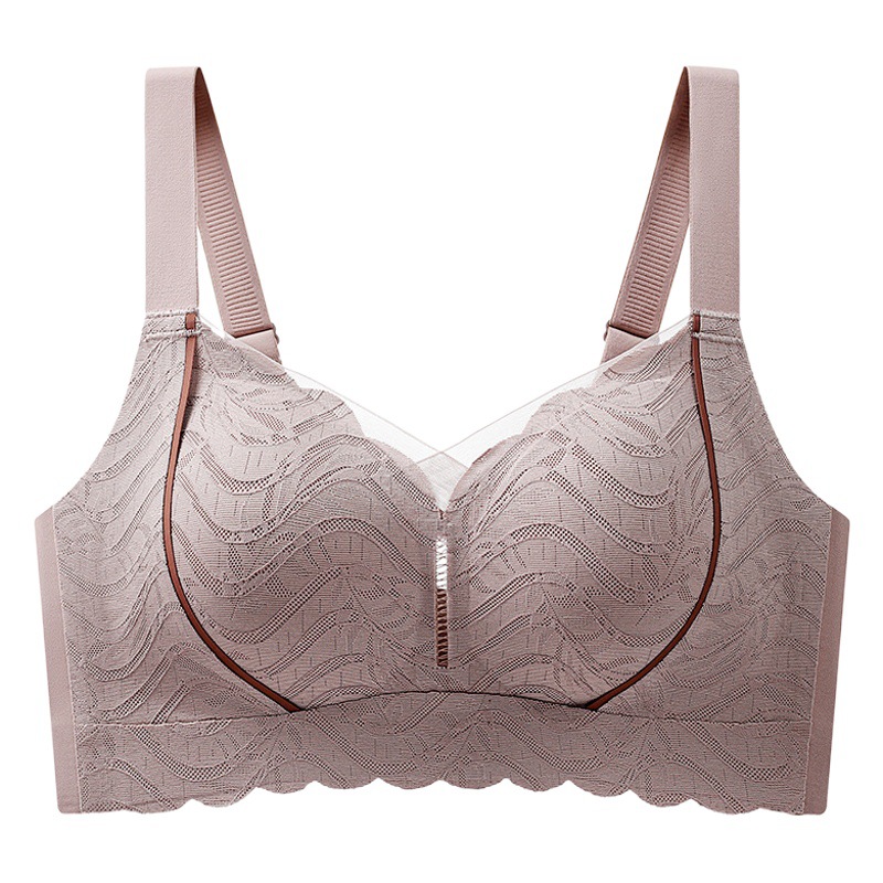 Seamless plus size underwear women's fixed Cup chubby girl wireless sports push up big chest show small beauty vest style bra