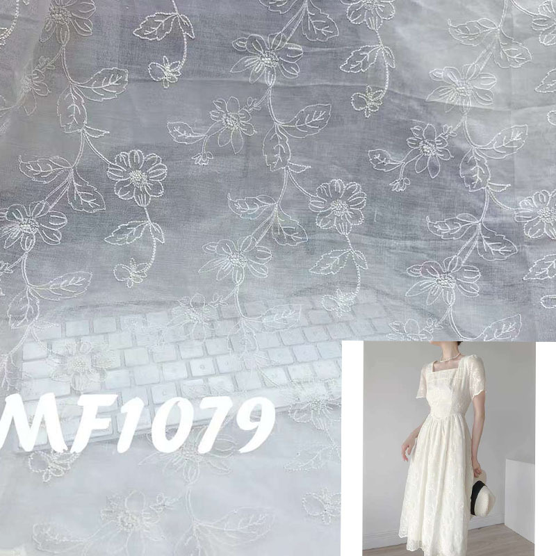 Xiaojun Textile Computer Mesh Embroidered Printed Fabric Fashion Fabric Children's Wear Fabric Dress Hanfu Fabric