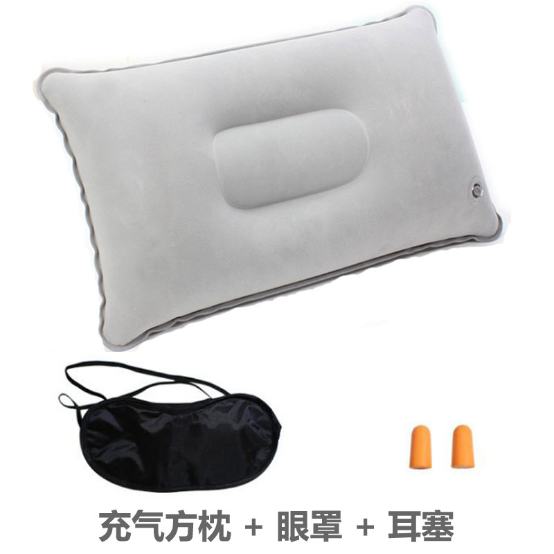 Picture of Inflatable pillow nap square pillow outdoor travel Sanbao camping multifunctional PVC flocking waist pillow spot