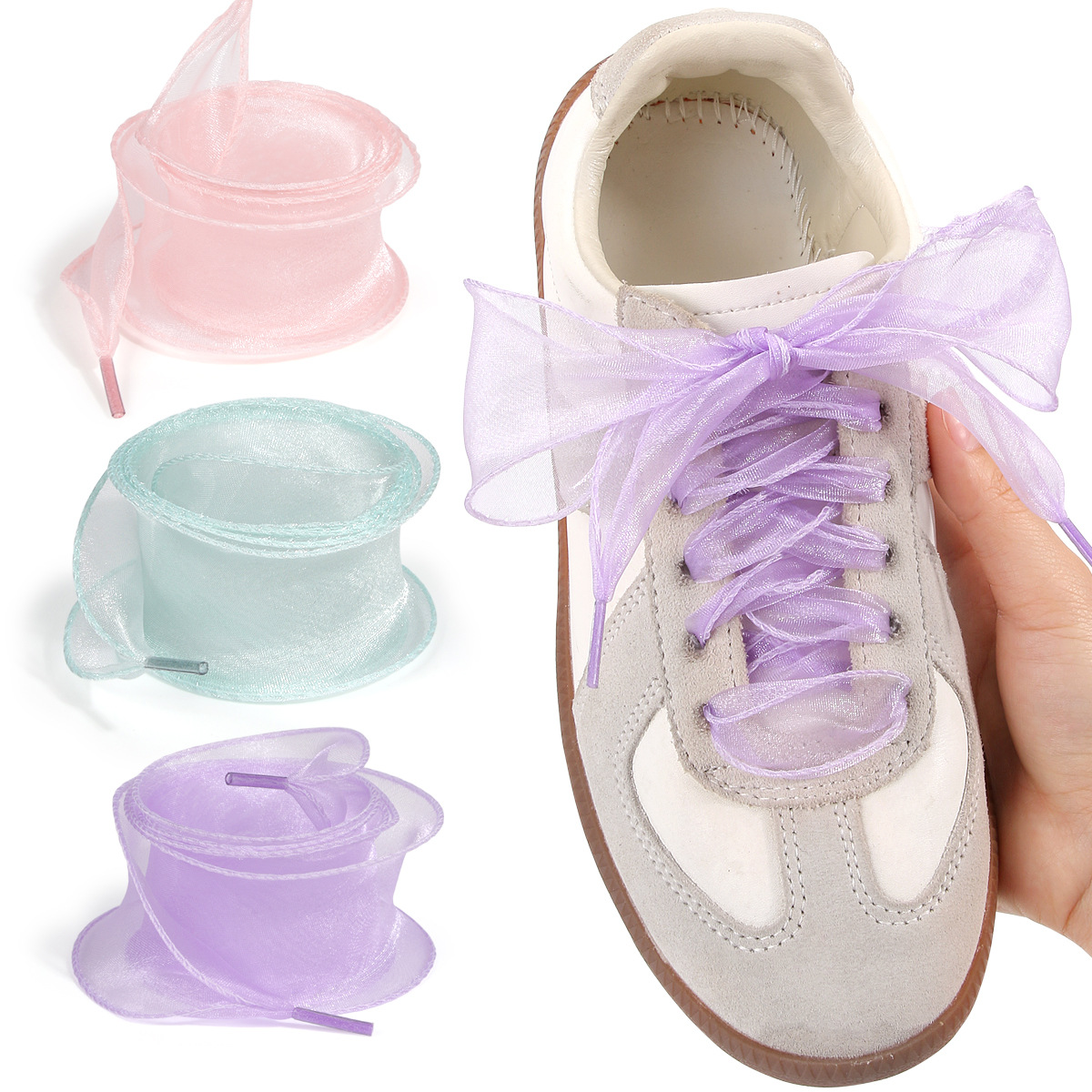 Wholesale 3.5cm Snow Gauze Suitable for Moral Training Shoes Lace Accessories Shoelaces DIY Ballet Suitable for Silk Organza Shoelaces