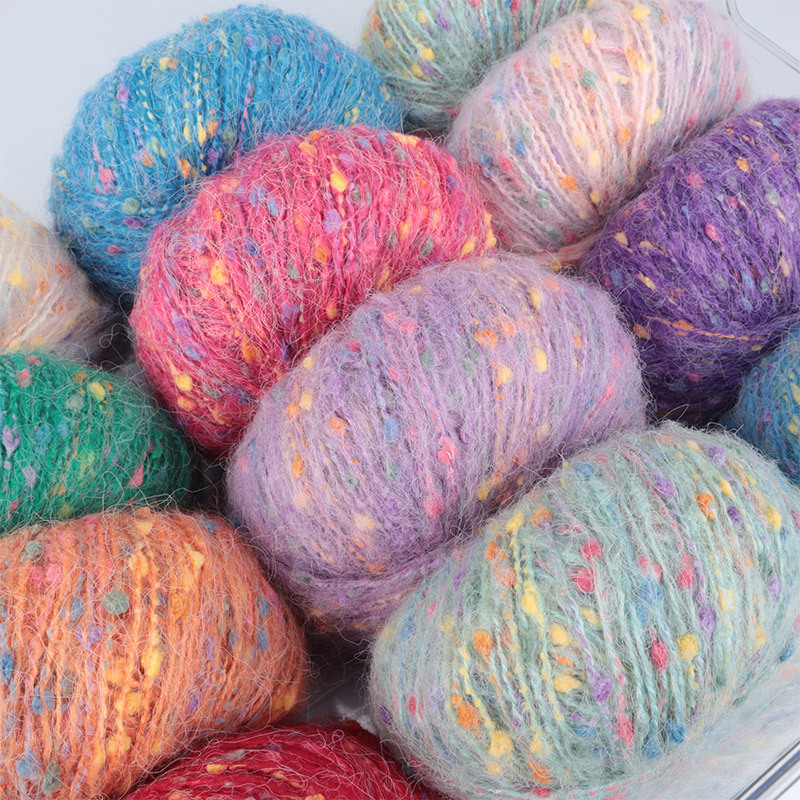 Gypsophila mohair rainbow jelly bean hat coat diy color dot line multi-functional characteristic line