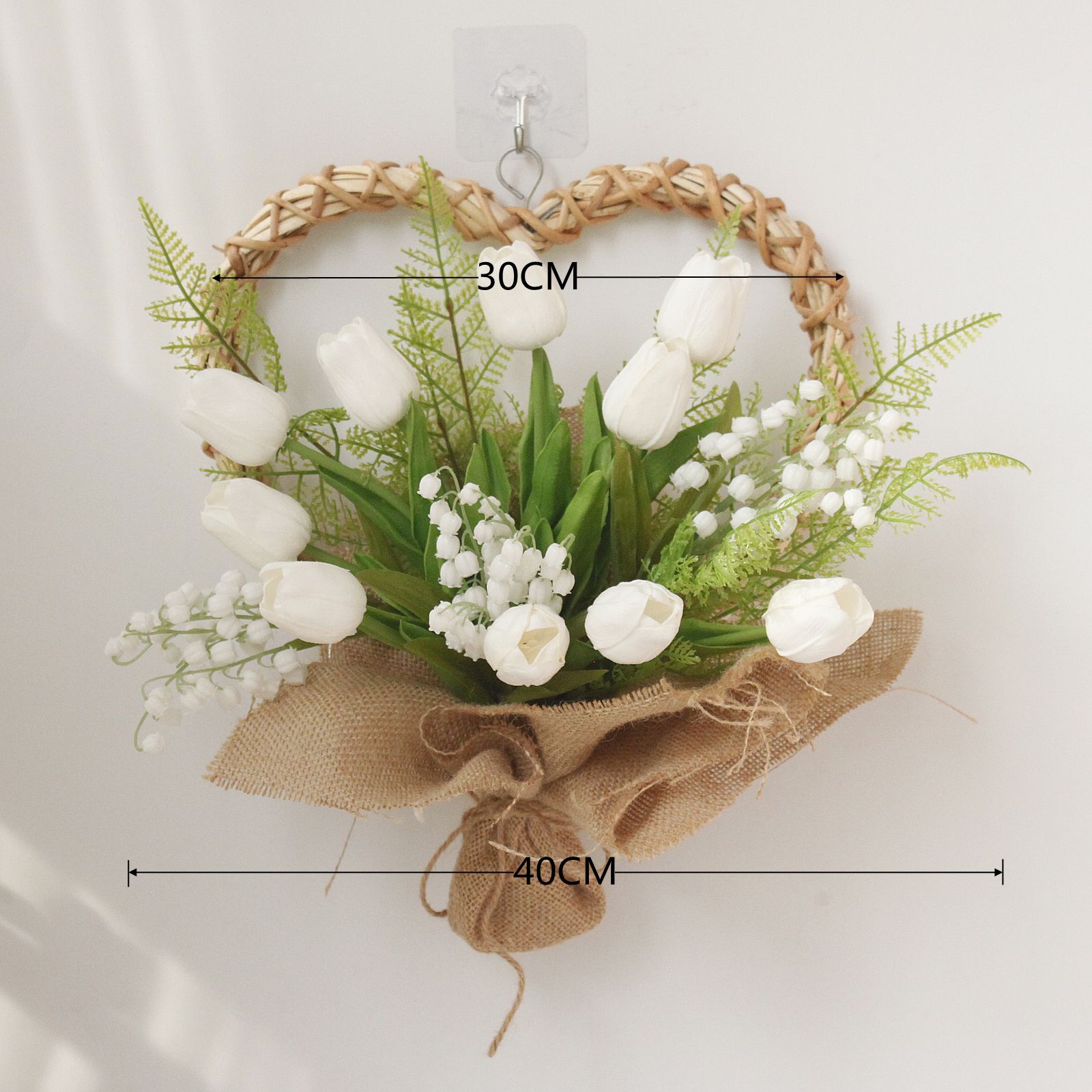 Picture of Amazon Spring New Tulip Red Rose Carnation Love Garland Wall Hanging Door Decoration Valentine's Day Mother's Day