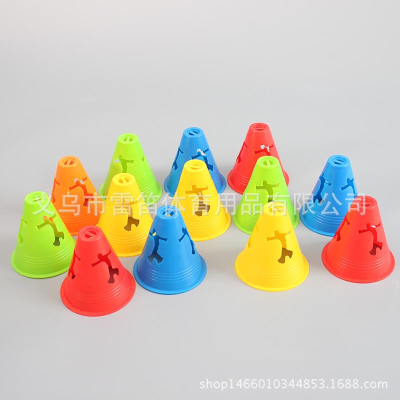 Picture of 8cm high flat flower humanoid pile roller slide pile Mark bucket obstacle corner foot pile roller skate roller skate roadblock semi-soft