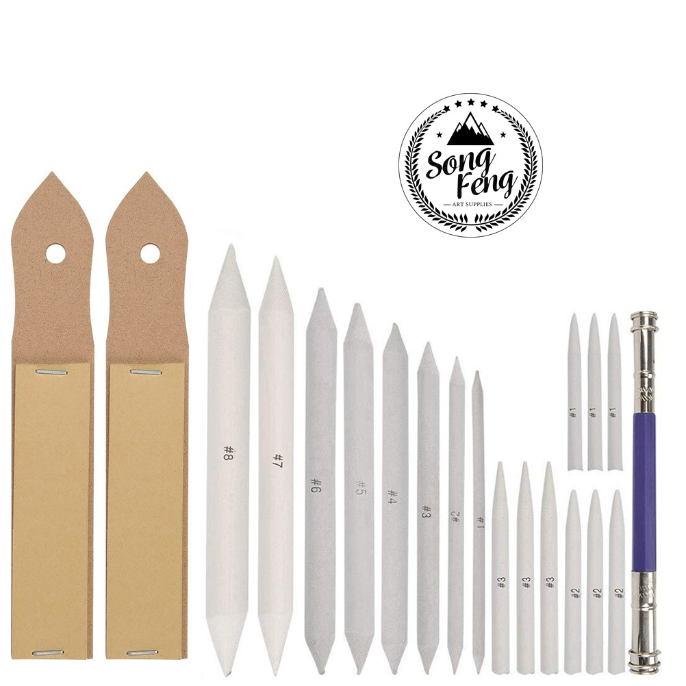 Cross-border paper brush pen 20 pieces of suit sketch sandboard student art test smear pen painting tools art supplies