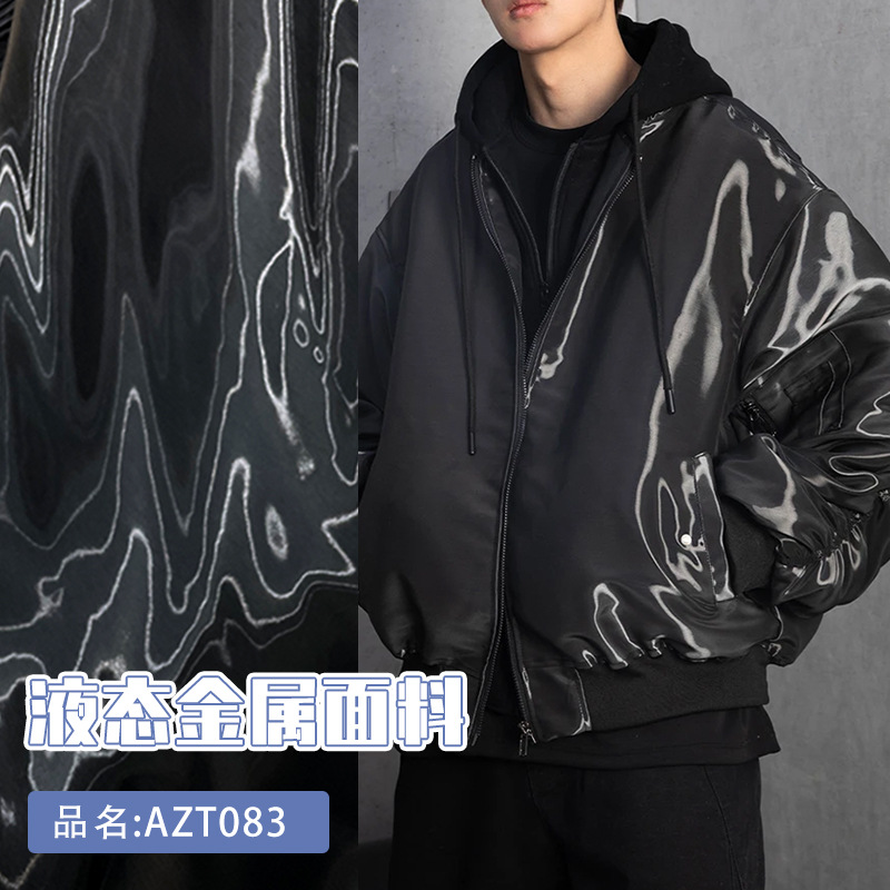 Liquid metal crystal mercerized satin tech sense yarn-dyed clothing streamer dress trench coat pants designer fabric