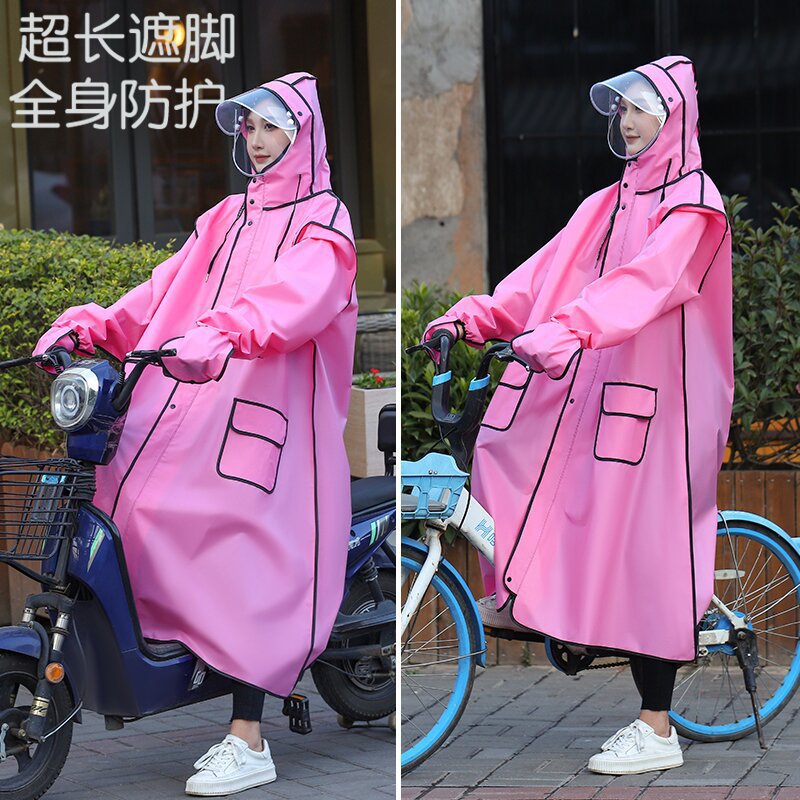 Adult Raincoat for Men and Women, Rainproof Fashion Gloves, Cycling Electric Bike, Four-In-One Hiking Raincoat