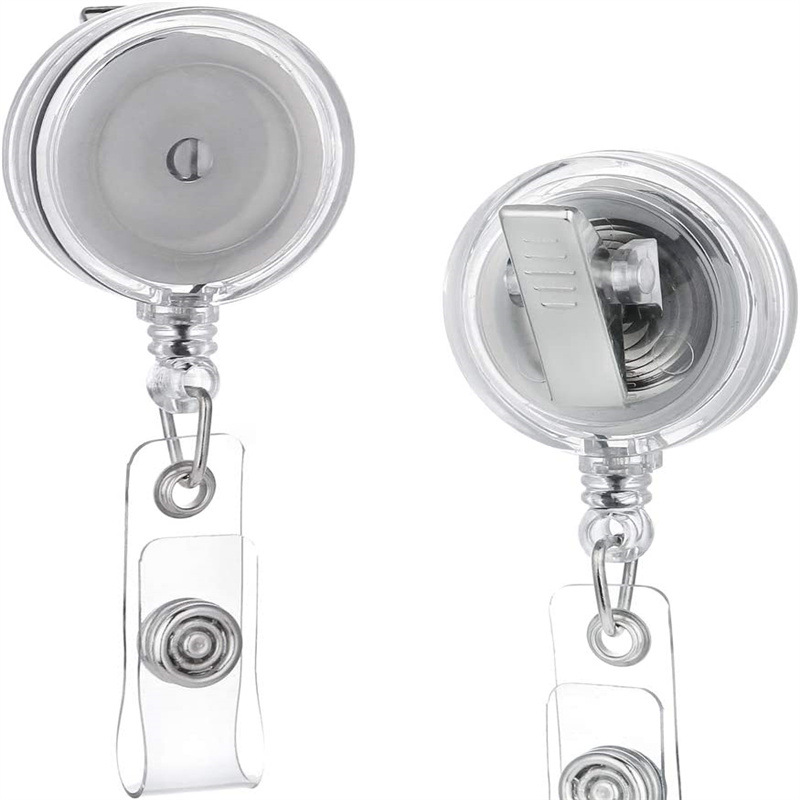 Picture of Spot transparent rotating back clip badge reel retractable easy-to-pull ID badge anti-lost key chain back clip buckle