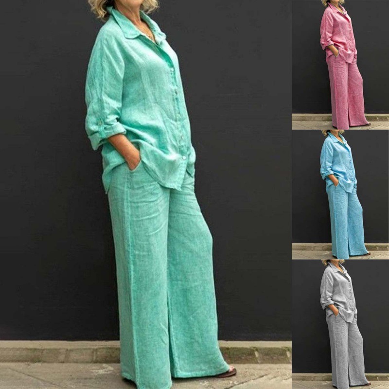 Picture of Foreign trade new ladies shirt suit 2024 leisure city suit independent station women's AliExpress Amazon