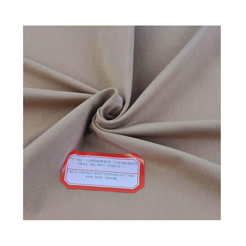 Cotton Viscose Elastic Cloth Red Elastic Cloth Black High Elastic Cotton Viscose Woven Fabric Four-sided Elastic Twill