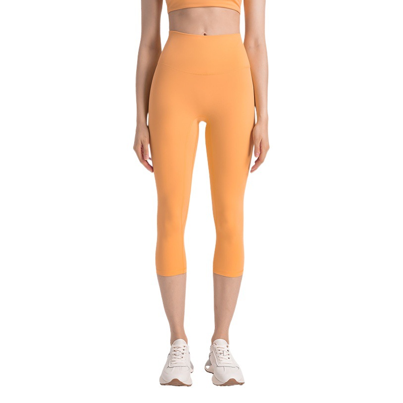 Summer New Naked Sanding High Waist Hip Yoga Pants Running Fitness Outer Wear Sports Tights Women DL065