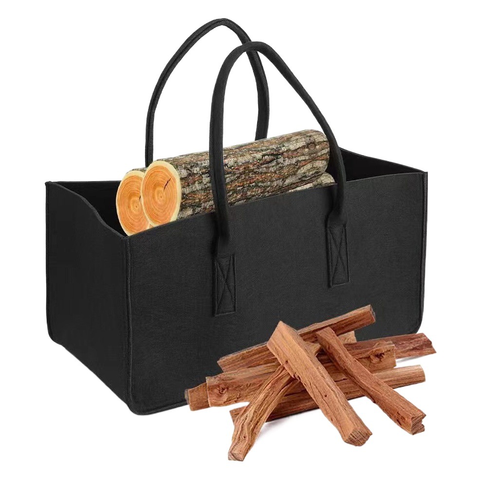 Cross-border Large Capacity Supermarket Shopping Bag Felt Handbag Match Charcoal Storage Basket Fruit and Vegetable Tote Bag
