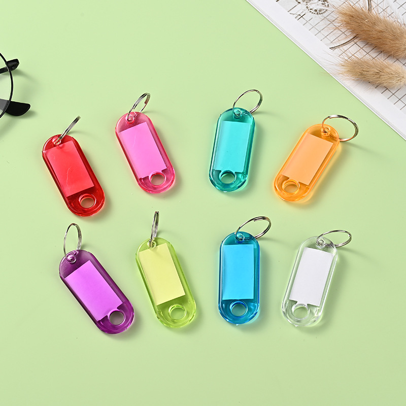 Crystal color transparent color plastic key card Hotel number classification card luggage label mark tag buckle