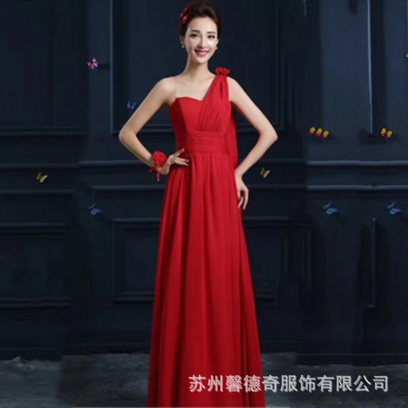 Picture of Bridesmaid Dress women's long fairy dress Korean style birthday banquet adult ceremony can be worn at ordinary times girlfriends Sisters Group dress