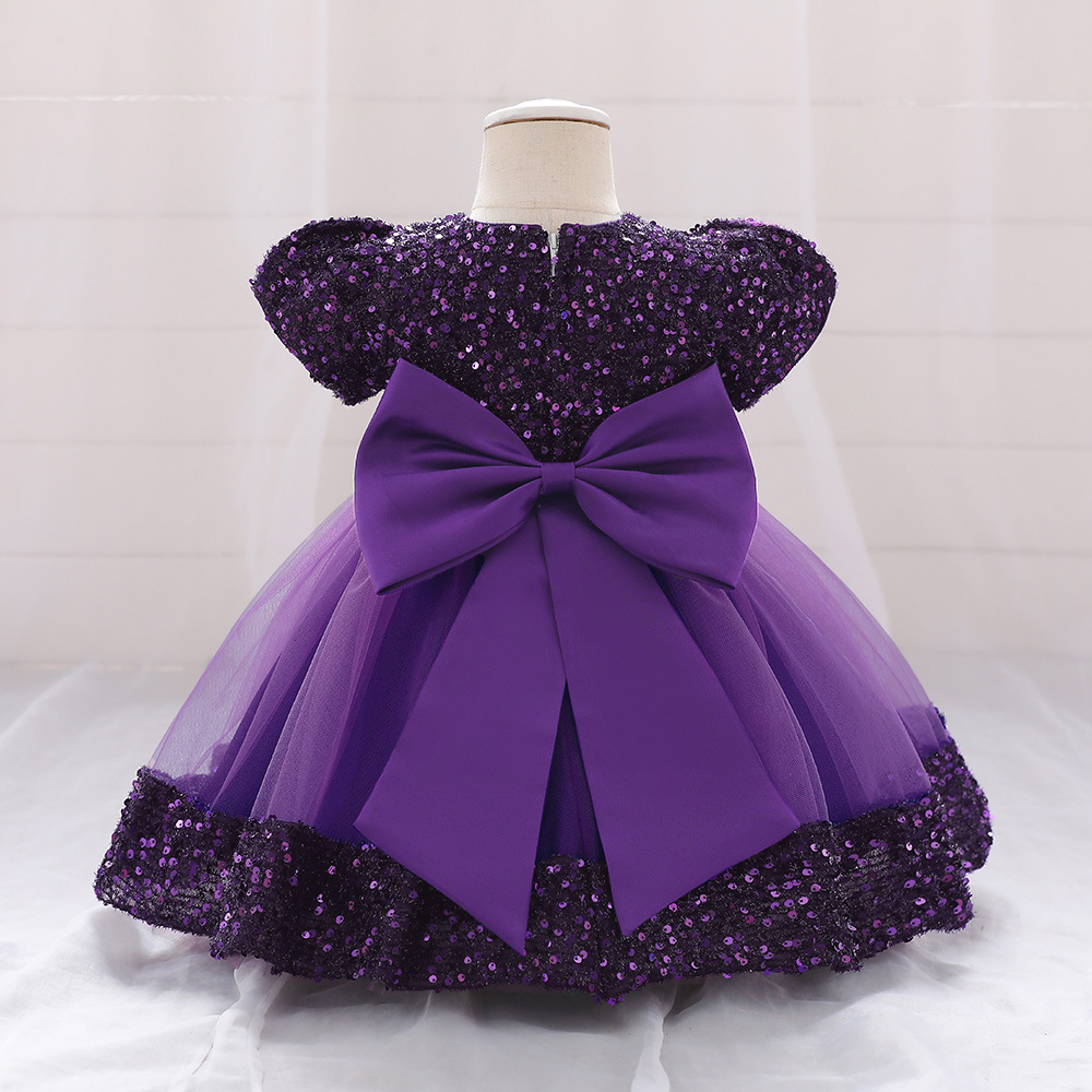 Picture of Foreign Trade Cross-border New Children's Princess Dress Sequin Mesh Girls' Wedding Dress Host Performance Dress