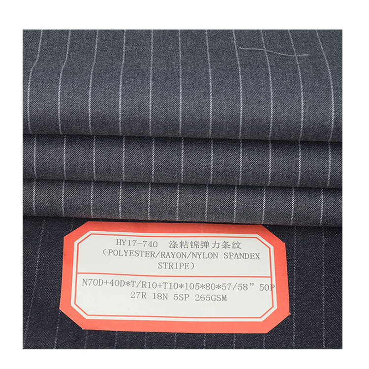 trn1/2 twill four-sided elastic polyester viscose brocade double-sided pants vertical stripe suit fabric double-sided pants fabric