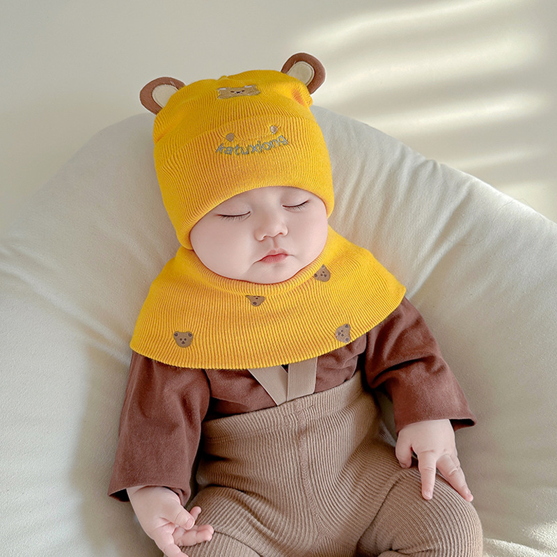 Picture of Katu Bear Infant Hat Spring & Fall 3-6-12 Months Male and Female Baby Pullover Hat Cotton 100-Day Sleeping Hat