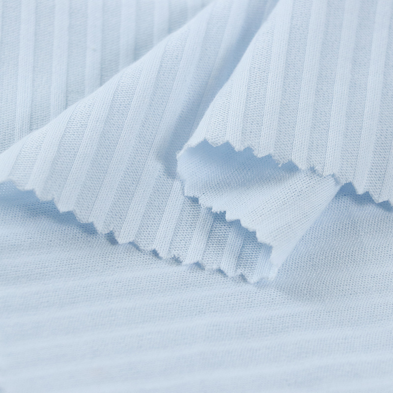 Picture of vertical strip cotton wool fabric cotton striped breathable short sleeve t-shirt spring and summer clothing fabric class a baby cotton fabric