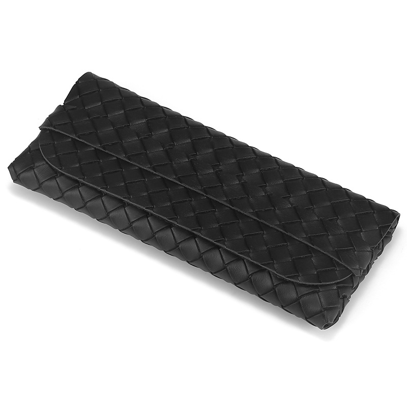 Picture of Glasses case black leather glasses case PVC nail buckle soft bag sunglasses case sunglasses case printable LOGO batch