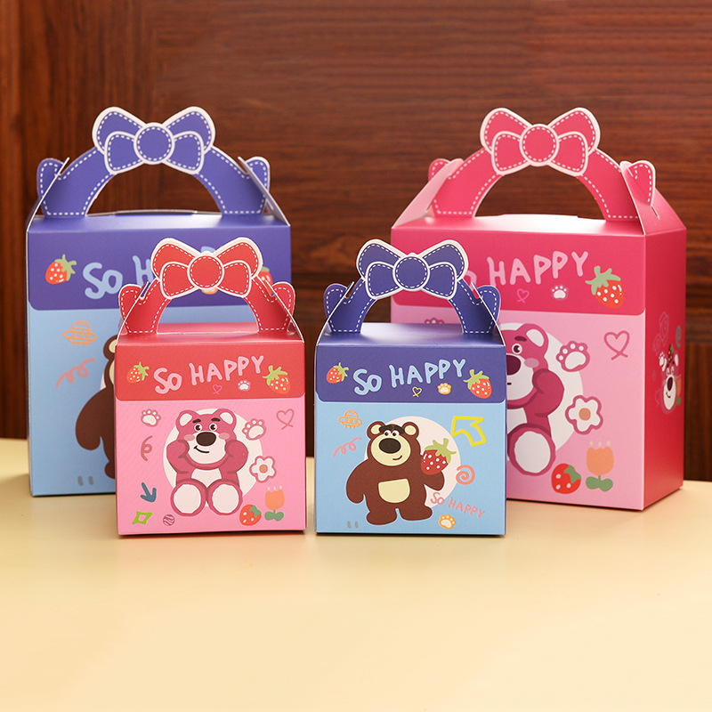 Baby Full Moon gift box cartoon birthday candy box gift bag packing box portable gift box for one year old gift