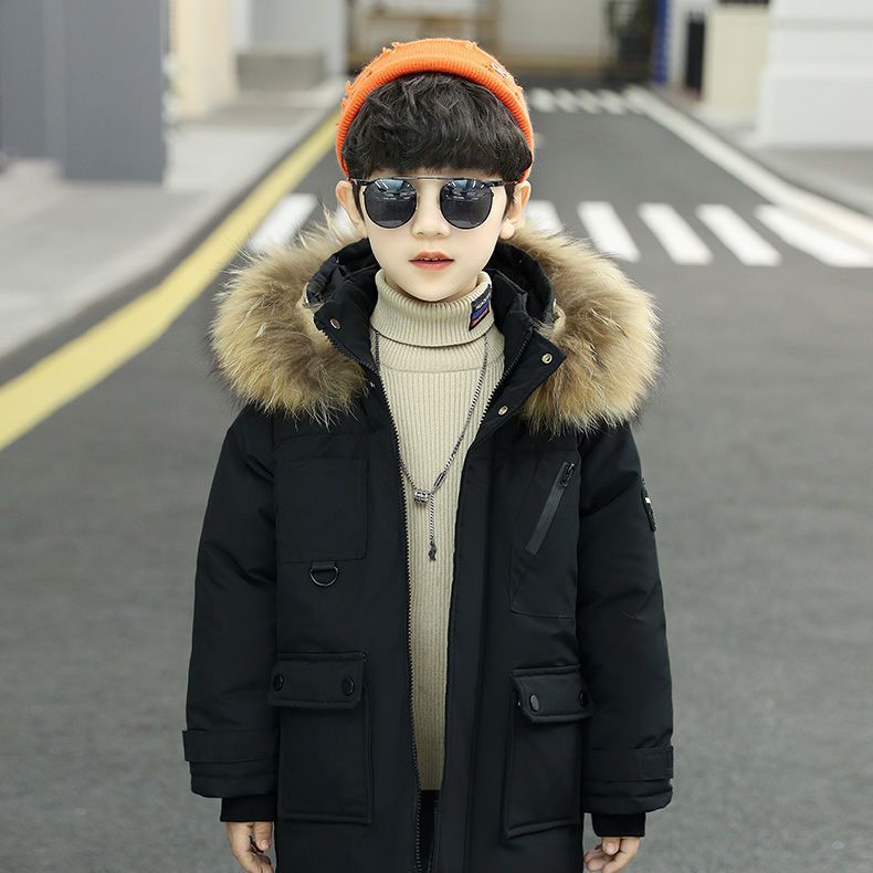 Picture of Children's winter jacket thickened cotton-padded coat 2023 new boys' Western style mid-length cold-proof warm cotton-padded coat handsome