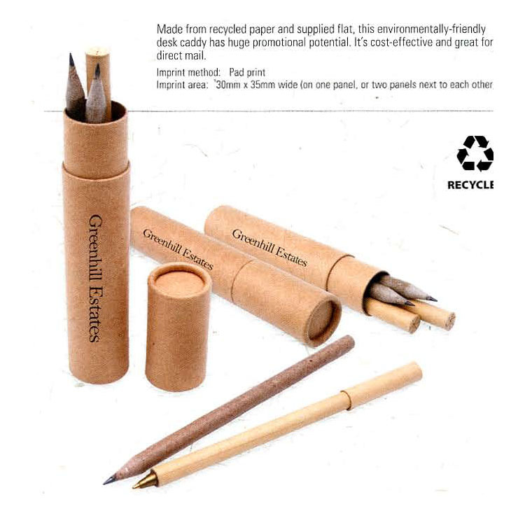 Kraft Paper Pencil Ballpoint Pen Collocation Combination Environmental Protection Stationery Set Student Office Stationery Set Production