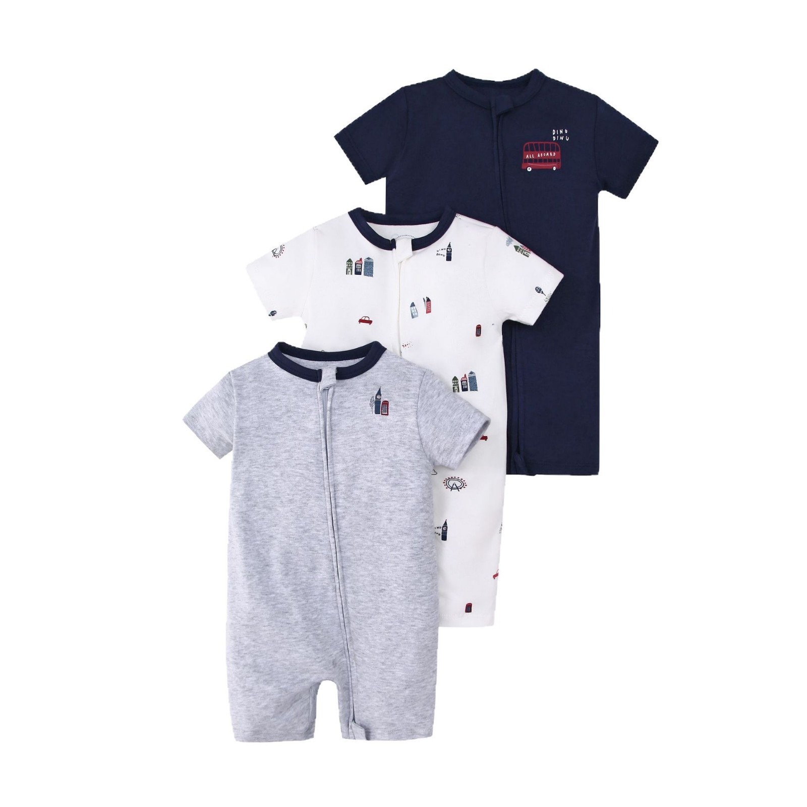 Picture of Foreign trade children's clothing summer baby jumpsuit short sleeve double zipper climbing clothing newborn baby gift box for cross-border