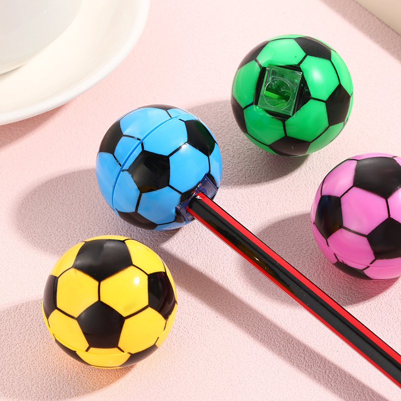 Cross-border cute color football pencil sharpener creative pencil sharpener cartoon shape pencil sharpener plastic single hole pencil sharpener