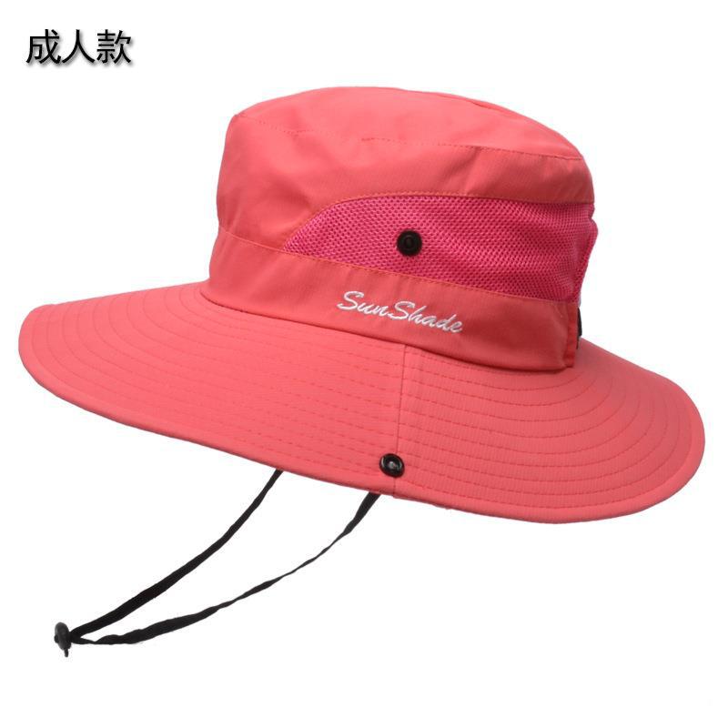 Picture of Cross-Border Summer Women's Outdoor Sun Hat Ponytail Hole Fisherman Hat Sun Protection Sun Hat Breathable Mountaineering Hat Parent-Child Style