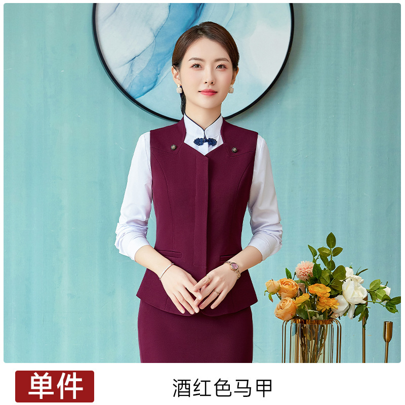Picture of Professional vest suit female customer service Foreman tooling new fashion stewardess uniform hotel front desk work clothes customized