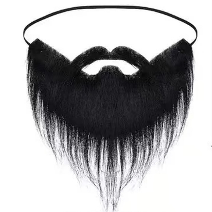 Picture of Amazon Halloween Beard Santa Claus Big Beard White Long Hair Black Big Beard Party Beard Dress up