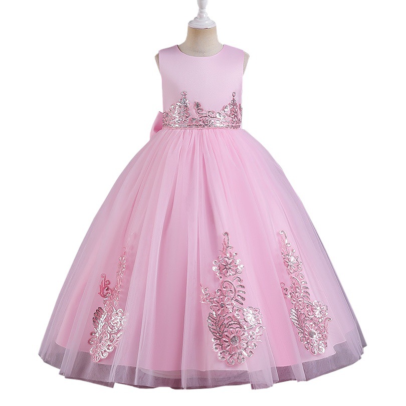 New Children's Dress European and American Flower Girl Pengpeng Sand Princess Dress Girl's Catwalk Party Piano Performance Dress Cross Border