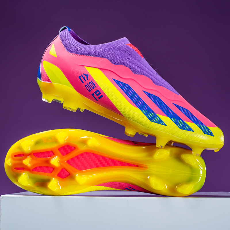 Cross-border World Cup Soccer Shoes Low-top Fg Spike Short Ff Shattered Nail No Shoelace Youth Adult Training Shoes