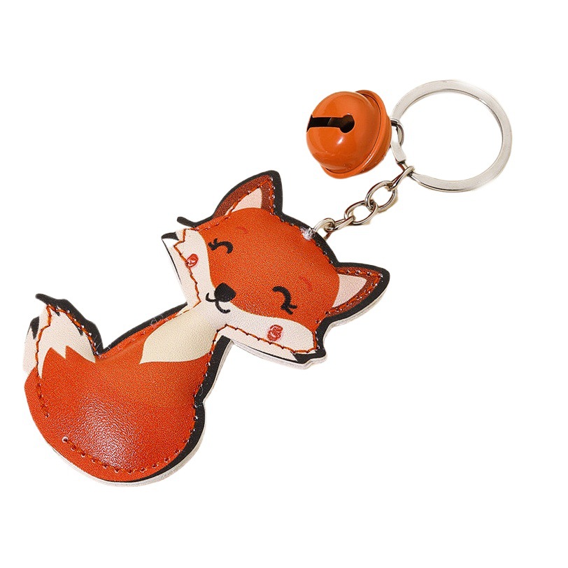 European and American Foreign trade PU cotton Bell Fox ornaments bag pendant cartoon animal car keychain accessories