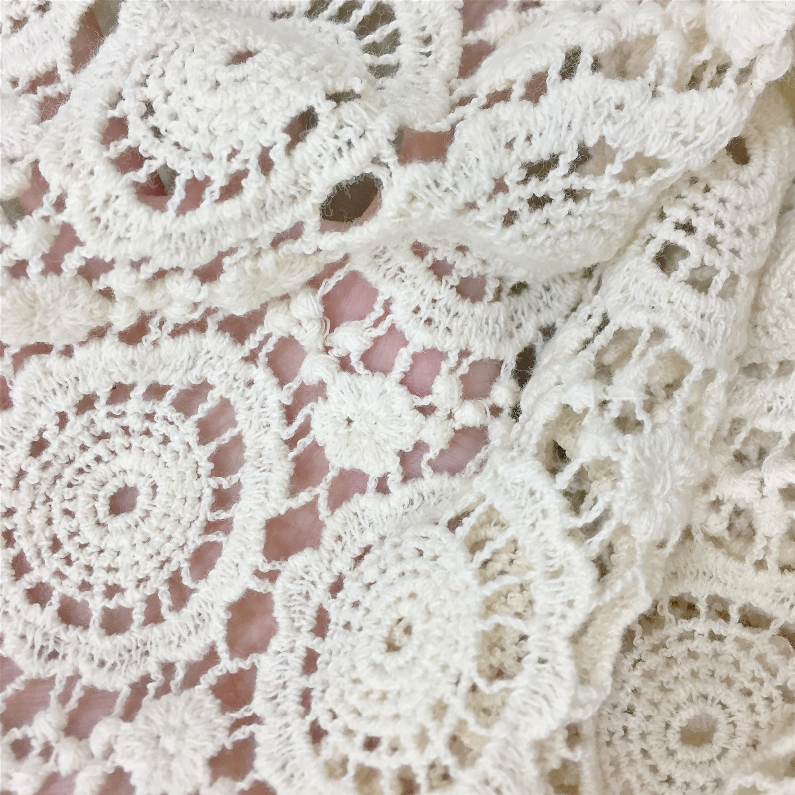 Picture of Hollow water soluble fabric lace embroidery 110CM wide circle handmade DIY clothing accessories lace fabric