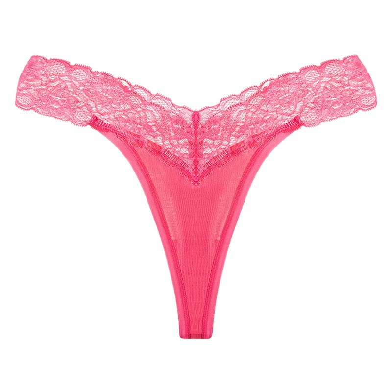 Foreign Trade Europe and America Large Size Sexy Lace Temptation Girls T-shaped Underwear Women's Low Waist Summer Thin Breathable Cross-Border