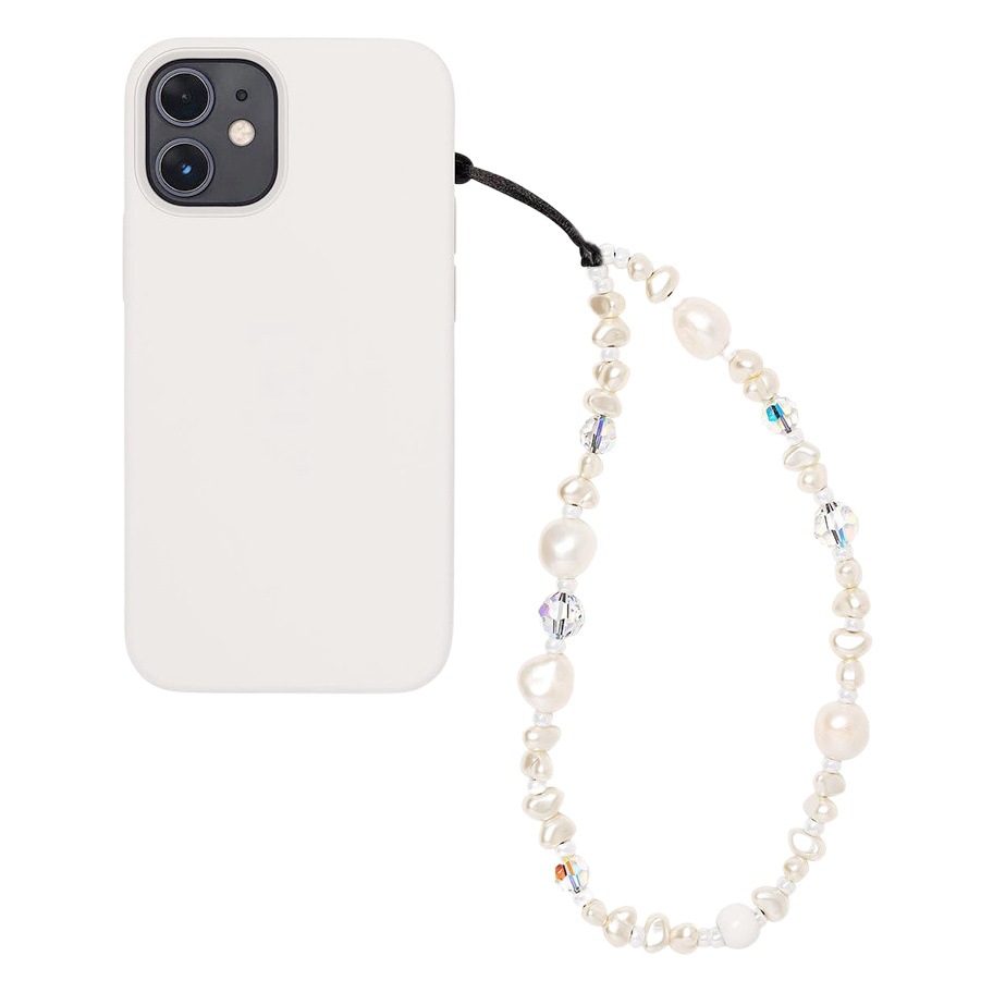 Japanese and Korean Style Simple Handmade Beaded Special-Shaped Pearl Mobile Phone Chain ns Style Girl's Same Style Street Shooting Portable iPhone Lanyard