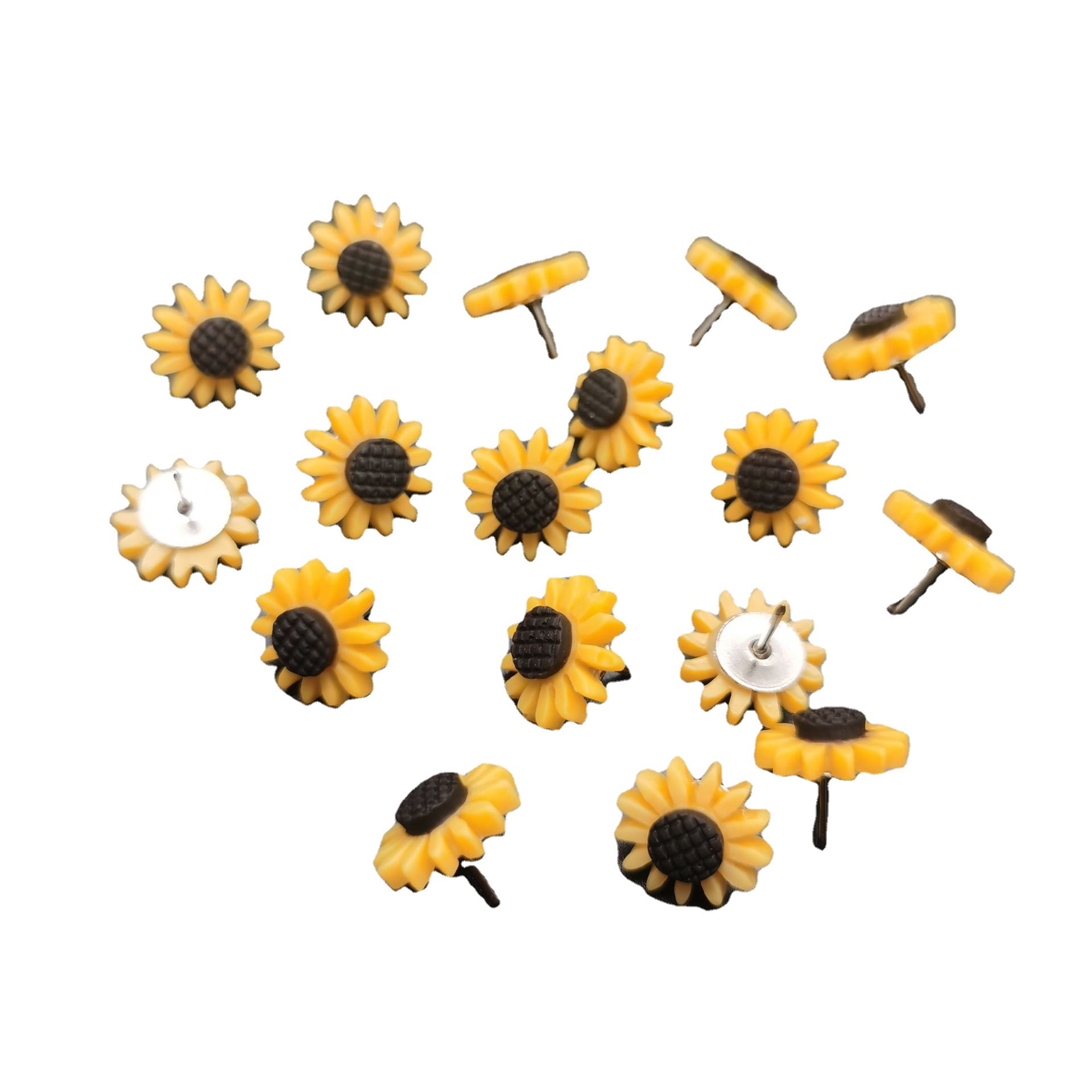 Picture of Cross-Border Manufacturer New Creative Thumbtacks Sunflower Sunflower Shape Thumbtacks Flower I-Shaped Nails Decorative Office Binding