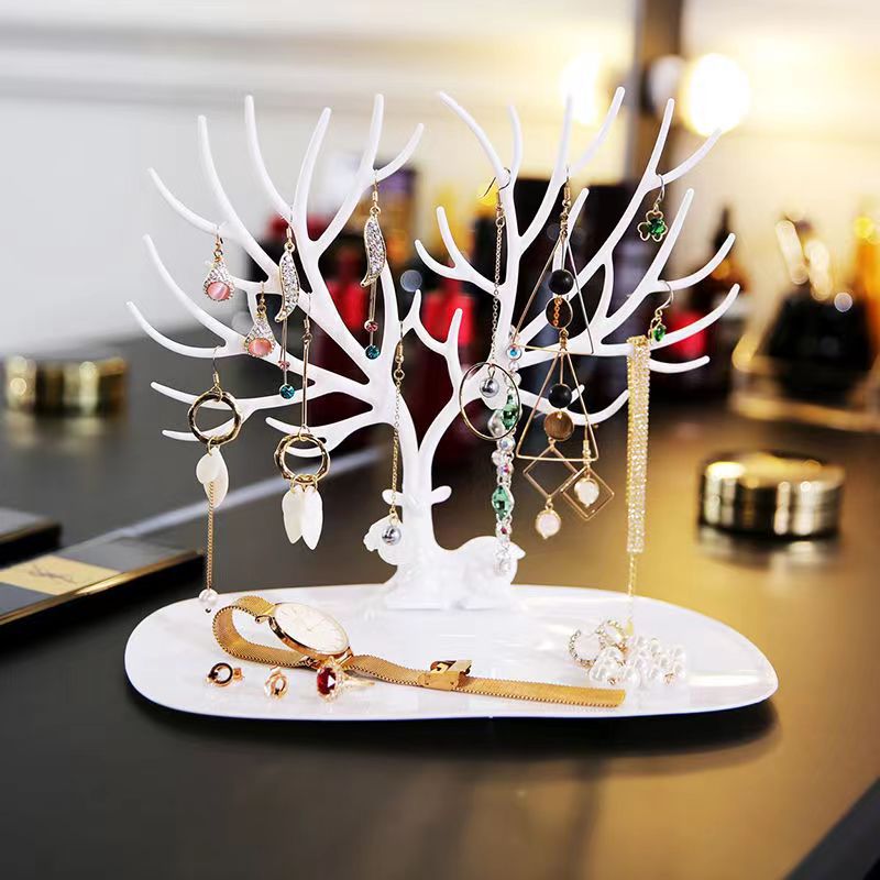Cross-Border Deer Jewelry Rack Antlers Tree-Shaped Earrings Necklace Display Rack Deer Antlers Finishing Hanger Display