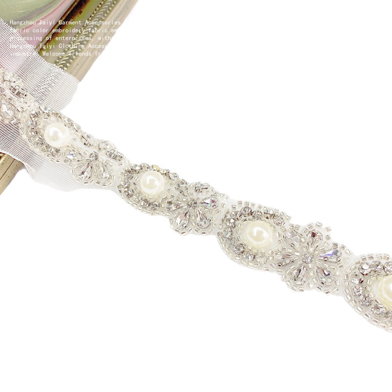 Heavy Industry Luxury Drill Mesh Bottom Beaded Lace Handmade DIY Garment Accessories Lace Collar Accessories Accessories